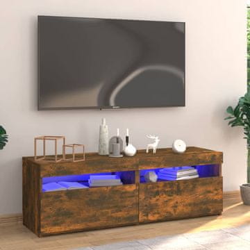 Vidaxl TV ormarić s LED rasvjetom dimljeni hrast 120x35x40 cm