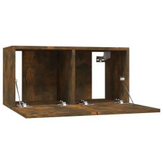 Vidaxl Zidni TV ormarići, 2 kom, dimljeni hrast, 60x30x30 cm