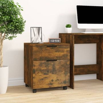Vidaxl Ormar za spise na kotačima dimljeni hrast 45x38x54 cm