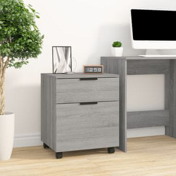 Vidaxl Ormar za spise na kotačima sivi sonoma hrast 45x38x54 cm