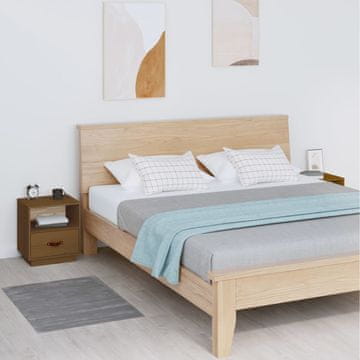 Vidaxl Noćni ormarići, set od 2, medeno smeđe boje, 40x34x45 cm, borovina