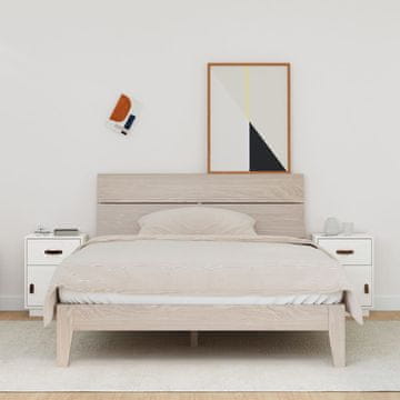 Vidaxl Noćni ormarići, set od 2, bijeli, 40x34x55 cm, masivni borov drvo