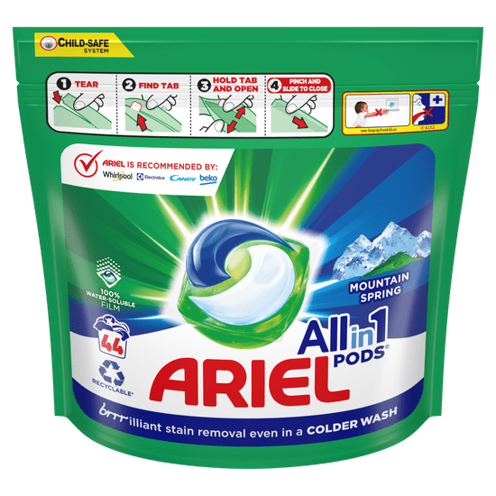 Ariel All-in-1 Mountain Spring kapsule, 44 kapsule