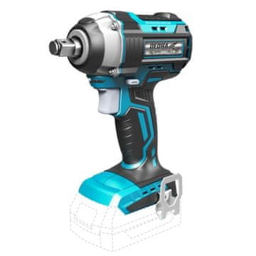 Dedra Bezčetkični 1/2" 18V sas+ akumulatorski udarni ključ - DED7146