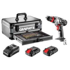 Graphite Bušilica-odvijač 2*18V/2.0AH, 10MM+109 pribora - T 58G022PS15
