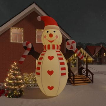Vidaxl Napuhac snjegović s LED svjetlima, 630 cm