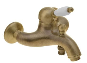 SAPHO KIRKÉ WHITE Zidna Retro Miješalica za Kadu, Bijela Ručica, Brončana