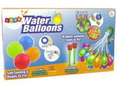 Lean-toys Vodeni baloni na slamkama 74 baloni + 4 za ponovljenu upotrebu