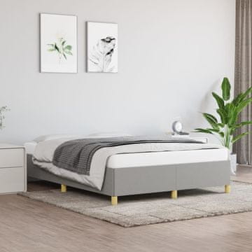 Vidaxl Okvir kreveta bez madraca svijetlo sivi 140x190 cm presvučen tkaninom
