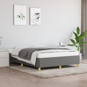 Vidaxl Okvir kreveta bez madraca tamno sivi 140x190 cm presvučen tkaninom