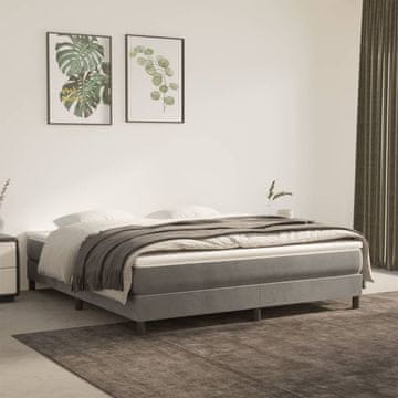 Vidaxl Madrac s džepićastim oprugama svijetlosivi 160x210x20 cm baršun