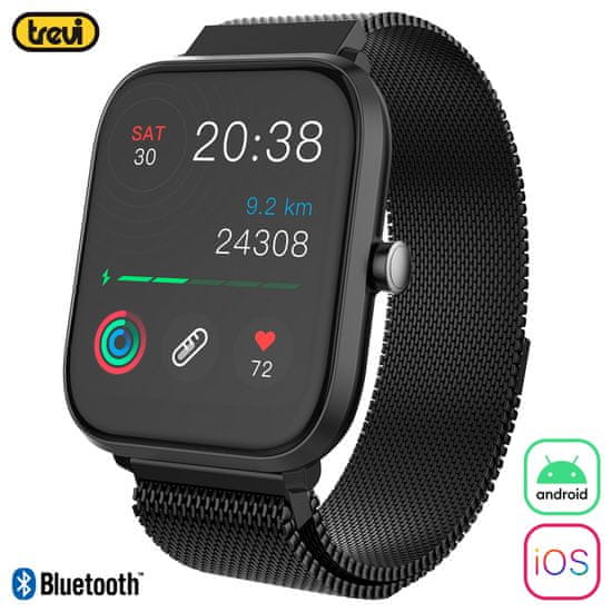 Trevi pametni sat T-FIT 260 PLUS, 1.7" ekran, Android+iOS, aktivnosti, spavanje, sport, crna