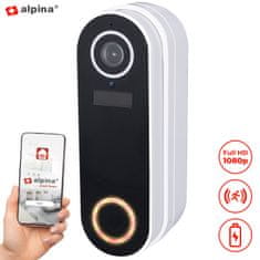 Alpina Smart Doorbell pametno video zvono, WiFi, Full HD, aplikacija, bežično, baterija, IP65