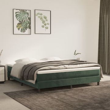 Vidaxl Madrac s džepićastim oprugama tamnozeleni 160x220x20 cm baršun