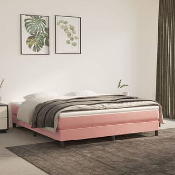 Vidaxl Okvir za krevet ružičaste boje 160 x 200 cm presvučen baršunom