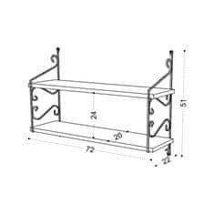 Woody Fashion Zidna polica, Orah, Seramoni 2'li - Walnut