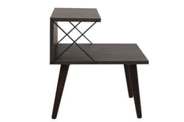 Woody Fashion Noćni ormarić, Tamno smeđa, Cross - Dark Brown