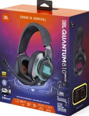 JBL Quantum 810 bežične slušalice, 43 sata, noise cancelling, crne (JBLQ810WLBLK)