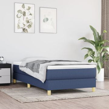 Vidaxl Okvir kreveta bez madraca plavi 90x190 cm tkanina