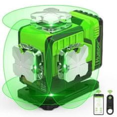 Huepar 2600mAh 16 Line Construction Zelena laserska nibela Bluetooth + daljinski