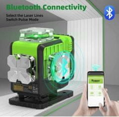 Huepar 2600mAh 16 Line Construction Zelena laserska nibela Bluetooth + daljinski