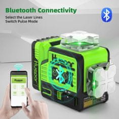 Huepar 10,8V univerzalna PRO 8 redova zelena laserska nivelira bluetooth