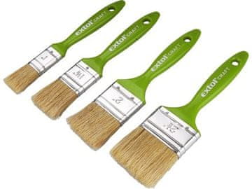 Extol Craft Ravne četke (91510) set od 4 komada, 1-1,5-2-2,5“ (25-38-50-63 mm), plastična drška, prirodna dlaka