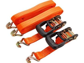 Extol Premium Remeni s čegrtaljkom (8861146) s kukama, set od 2 kom, 5 m x 35 mm, maks. 2000 kg, čvrstoća remena: pri vezanju 2000 daN, u zatezanju 1000 daN, PES