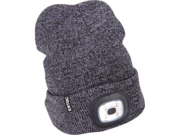Extol Light LED svjetlosni šešir 43462 kapa s naglavnom svjetiljkom 4x45lm, USB punjenje, siva/crna, univerzalna veličina