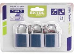 Extol Craft Lokoti 38 mm unificirani s jednim ključem, set od 3 komada, 6 ključeva