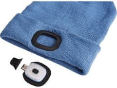 Extol Light Šešir s naglavnom lampom 4x45lm, punjiv, USB, plava, univerzalna veličina