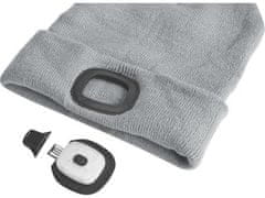 Extol Light Šešir s naglavnom lampom 4x45lm, punjiv, USB, siv, univerzalna veličina