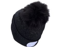 Extol Light Šešir s naglavnom lampom 43196 šešir s naglavnom lampom 4x45lm, punjiv, USB, crni sa šljokicama i pompom, univerzalna veličina