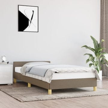 Vidaxl Okvir kreveta bez madraca, taupe, 100x200 cm, presvučen tkaninom