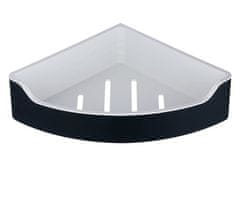 AQUALINE SAMBA Kutna Tuš Polica od Nehrđajućeg Čelika i Plastike, Crna, 300x63x218mm