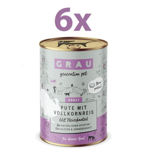 Grau GP Adult konzerva za pse, puretina i integralna riža, 6 x 400 g