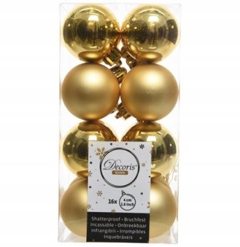 Kaemingk Nelomljive kuglice za božićno drvce, set od 16, 4 cm, zlatne