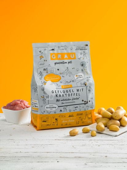 Grau GP Adult suha hrana za mačke, perad s krumpirom, 2 kg