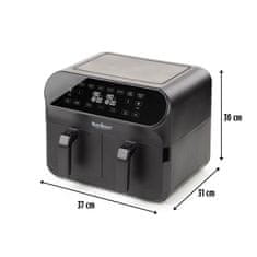Rosmarino Infinity Pro XXL friteza na vrući zrak, s dvostrukom košarom, 8 l
