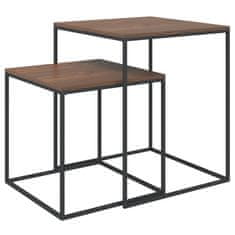 Vidaxl 2-dijelni set stolića za kavu od konstruiranog drva i metala