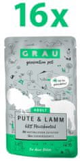 Grau GP Adult vlažna hrana za mačke, puretina & janjetina, 16 x 125 g