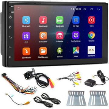 Dexxer 12V 2DIN LCD autoradio 4x45W 2x USB Bluetooth ANDROID 8.1 + kamera ACTION