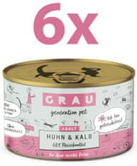 Grau GP Adult konzervirana hrana za mačke, piletina i teletina, 6 x 200 g