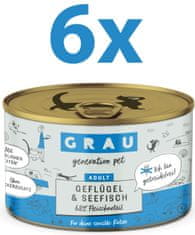 Grau GP Adult konzervirana hrana za mačke, perad & morska ribu, 6 x 200 g