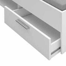 eoshop Multifunkcionalni krevet MICHIGAN 140x200 cm, biserno bijeli, s ladicama i nišom