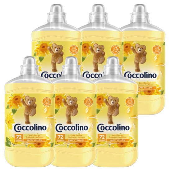 Coccolino Happy Yellow omekšivač, 6 x 1,8 L