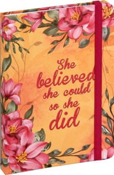 nb grafo Notes - bilježnica A5 crte tvrde korice, 96 listova, s gumicom, 0815.11, Daisy narančasta