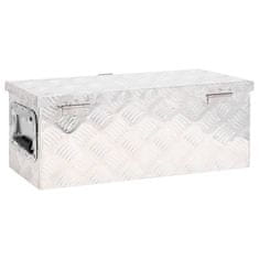 Vidaxl Kutija za pohranu srebrna 60 x 23,5 x 23 cm aluminijska