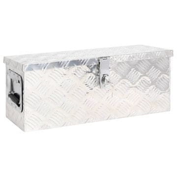 Vidaxl Kutija za pohranu srebrna 60 x 23,5 x 23 cm aluminijska