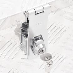 Vidaxl Kutija za pohranu srebrna 60 x 23,5 x 23 cm aluminijska